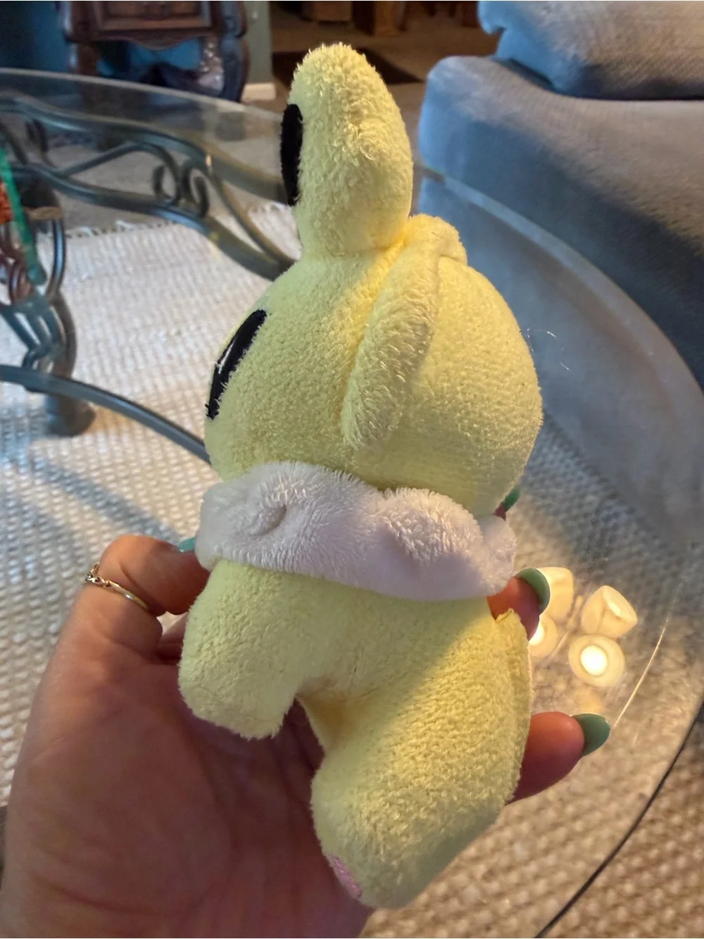 Pokemon Yellow Alien-Style Plush Pet Toy with Black Eye Accents 2010